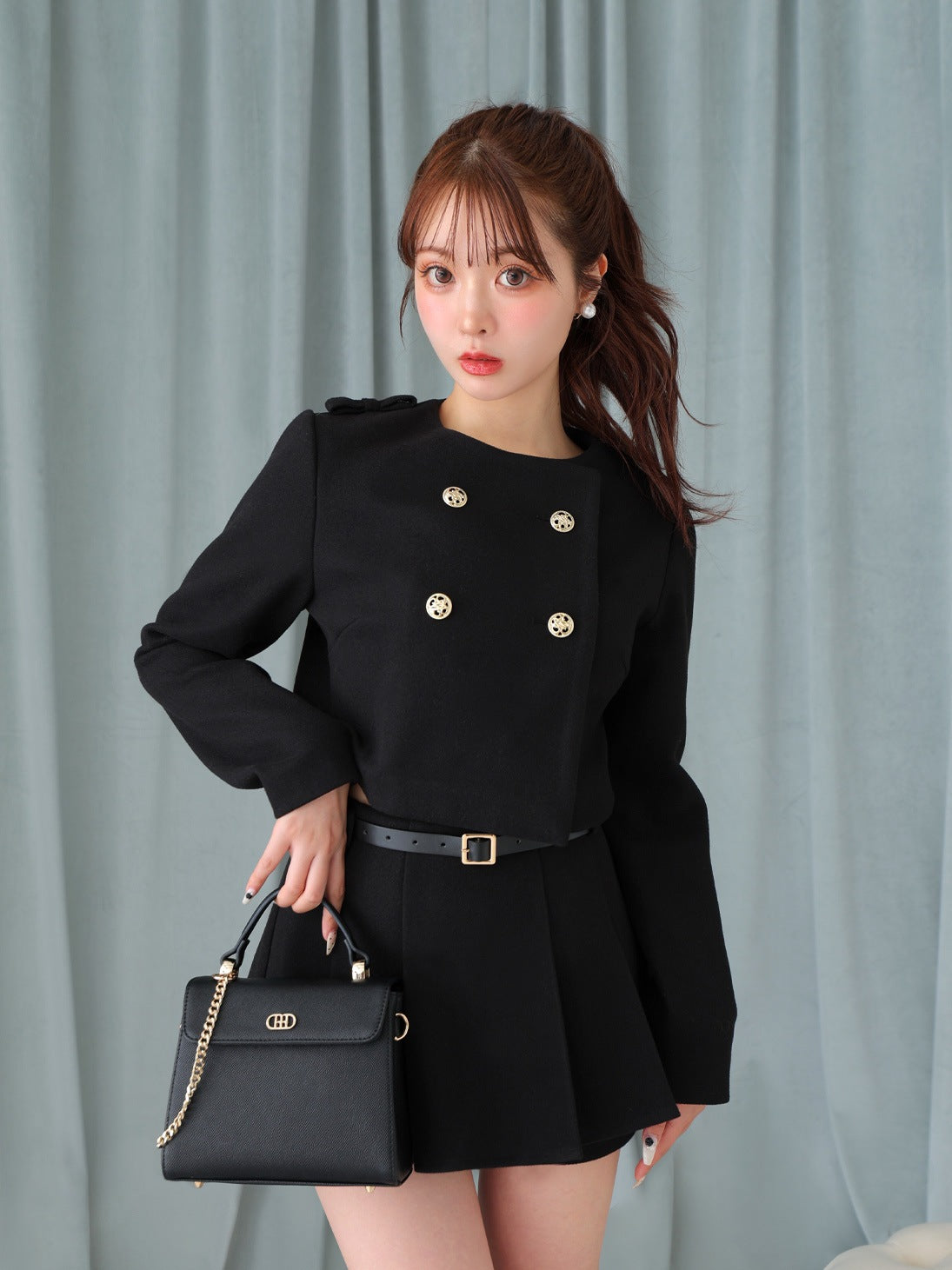 RENEWAL SALE】【Pre Order】Cropped melton jacket(eme10498