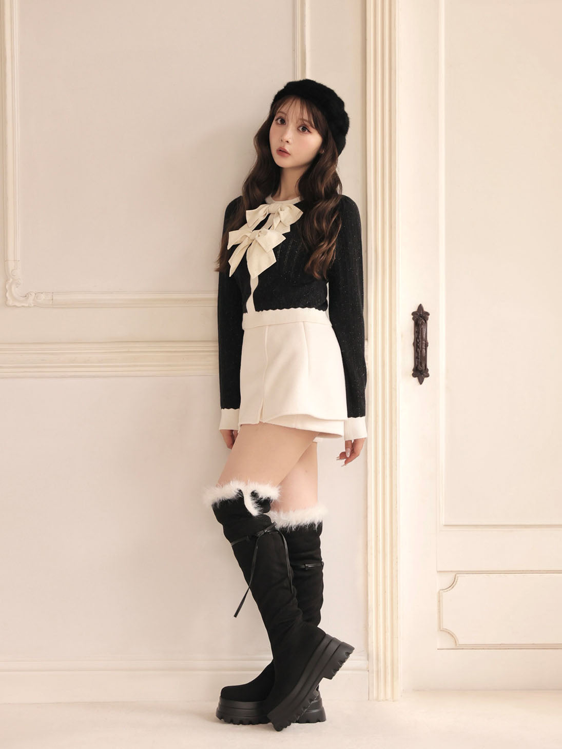 model：160cm　(size：F　color：Black)