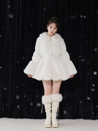 【Pre Order】Luxe fur fit line flare coat(eme11161)