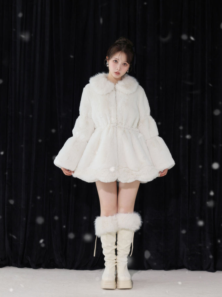 【Pre Order】Luxe fur fit line flare coat(eme11161)