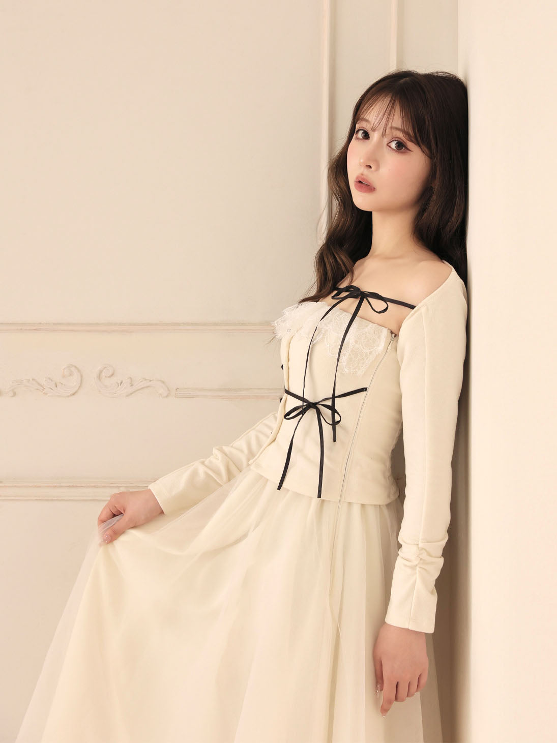 model：160cm　(size：F　color：Ivory)