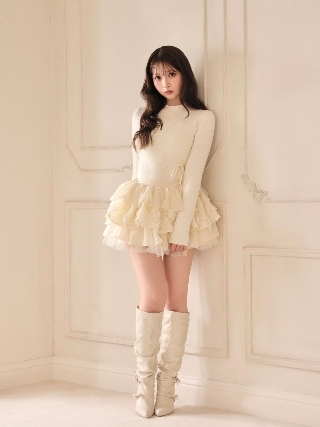 model：160cm　(size：F　color：Ivory)