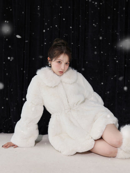 【Pre Order】Luxe fur fit line flare coat(eme11161)