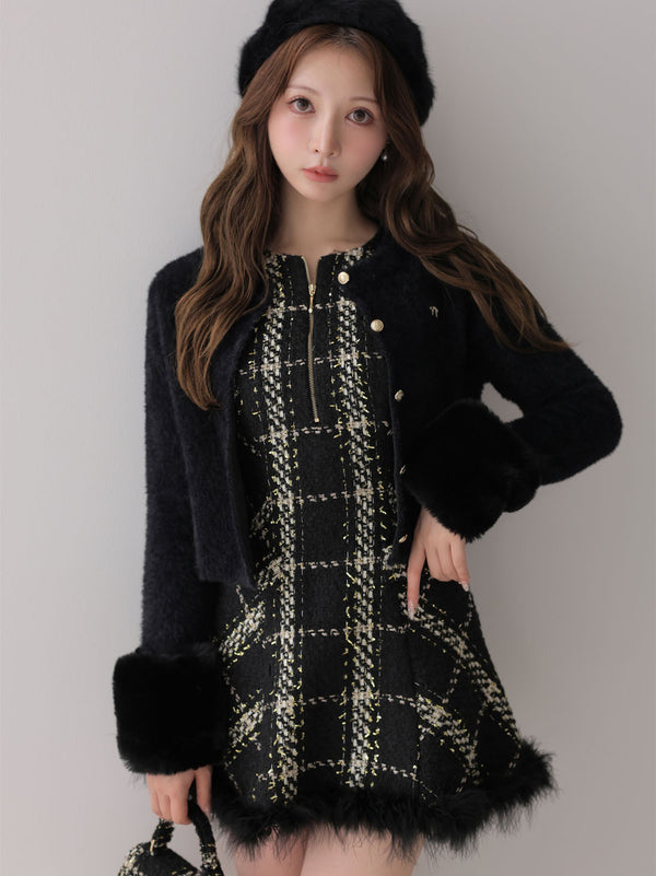 Renard tweed feather mini onepiece(eme11121)