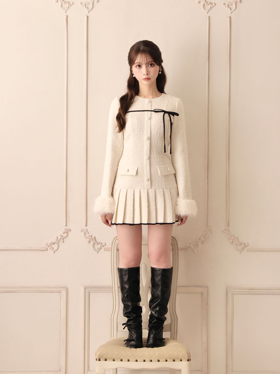 model：160cm　(size：F　color：Ivory)