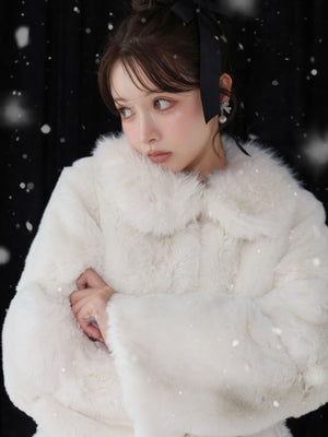 【Pre Order】Luxe fur fit line flare coat(eme11161)