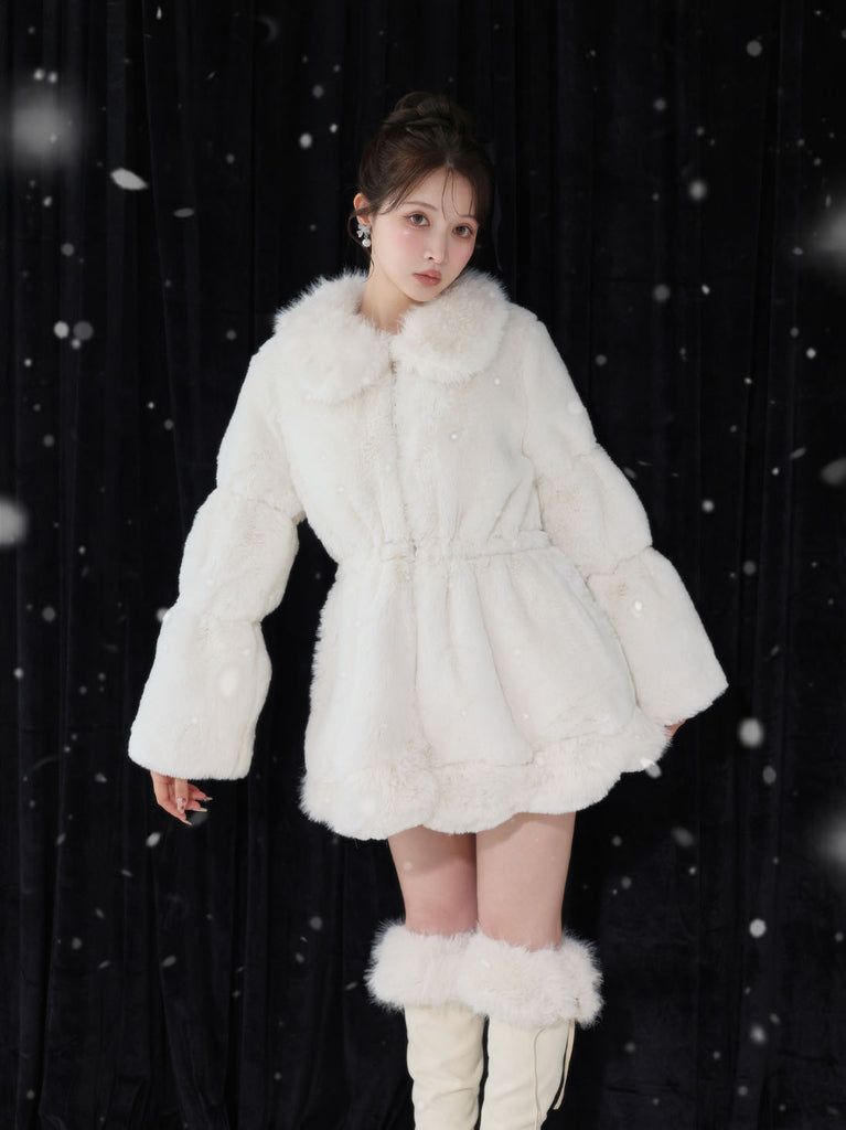 【Pre Order】Luxe fur fit line flare coat(eme11161)