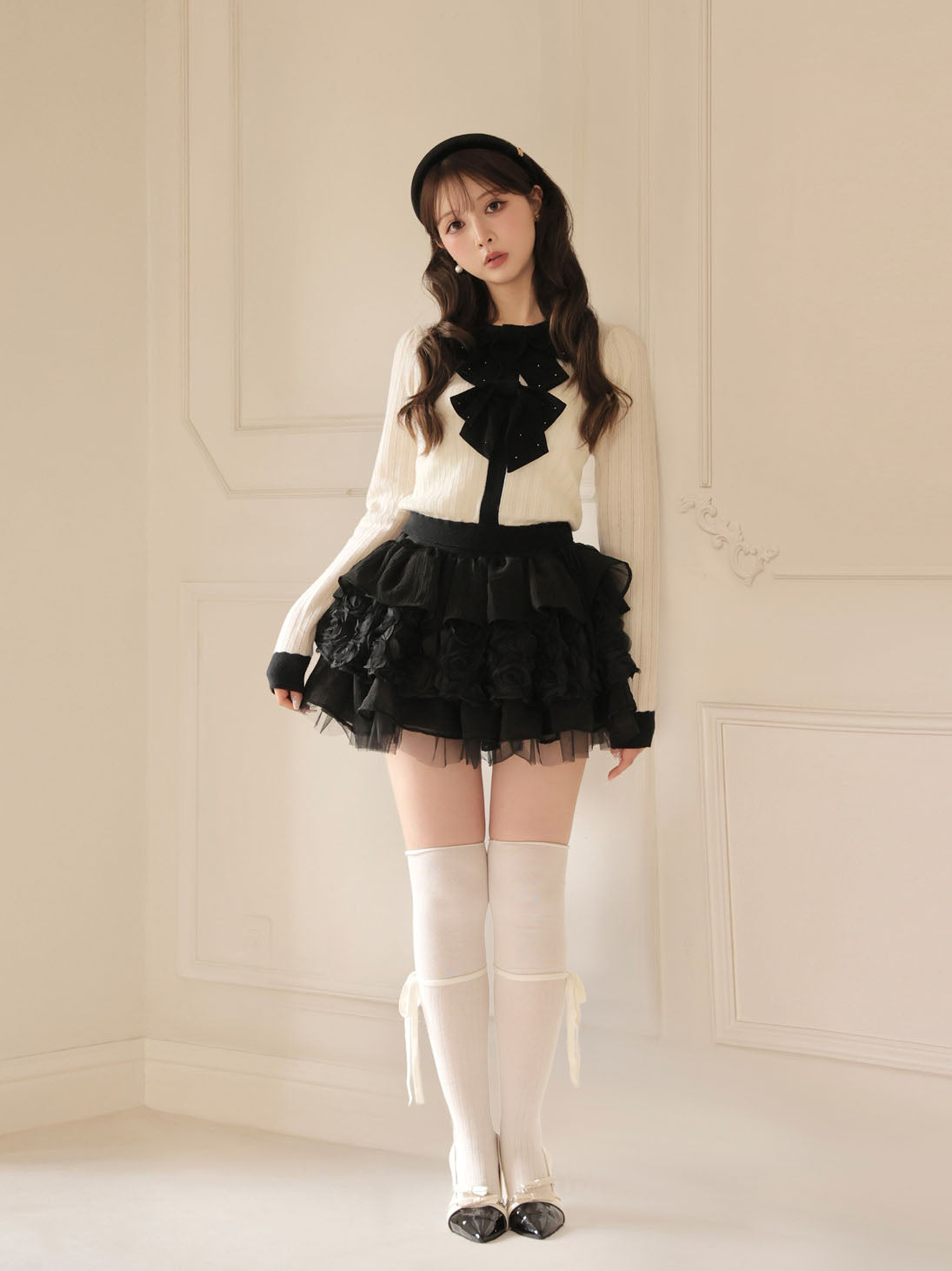 model：160cm　(size：F　color：Ivory)