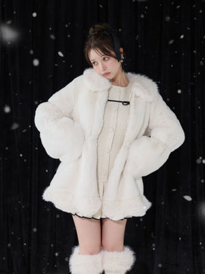 【Pre Order】Luxe fur fit line flare coat(eme11161)