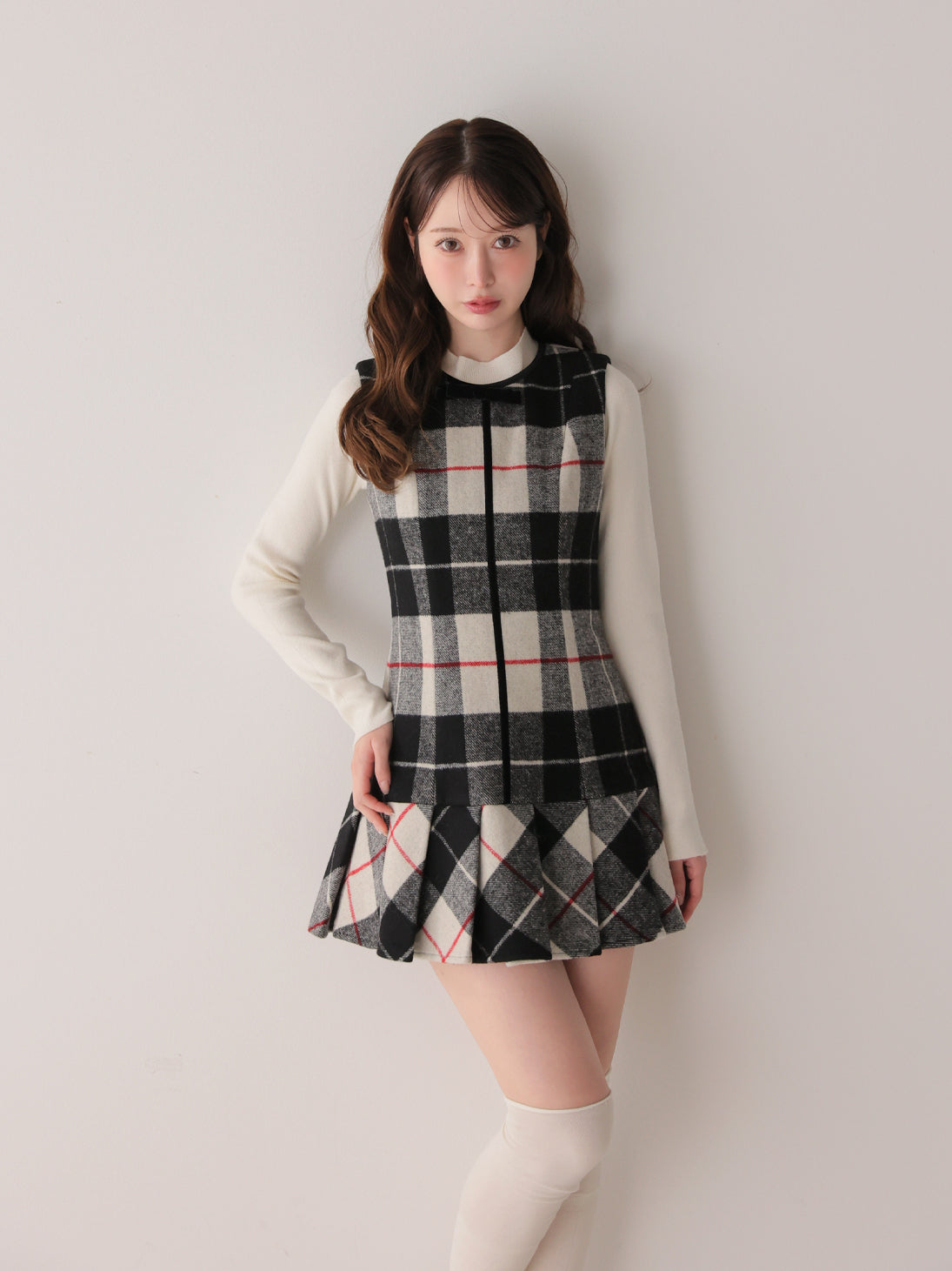 model：162cm　(size：F　color：Black mix)