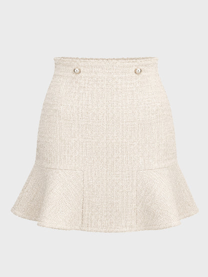 【SALE】【70％OFF】High waist lame tweed skirt (eme10283)