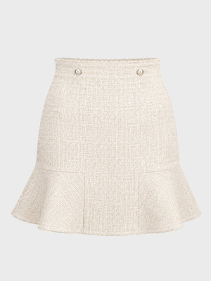 【SALE】【70％OFF】High waist lame tweed skirt (eme10283)