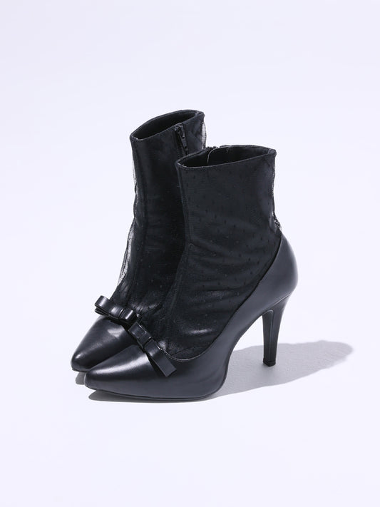 【SALE】Dot tulle short boots (eme10281)