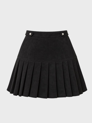 【SALE】Suede pleated skirt (eme10334)