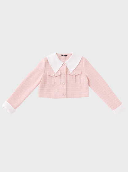 【SALE】Sweet spring tweed jacket (eme10337)