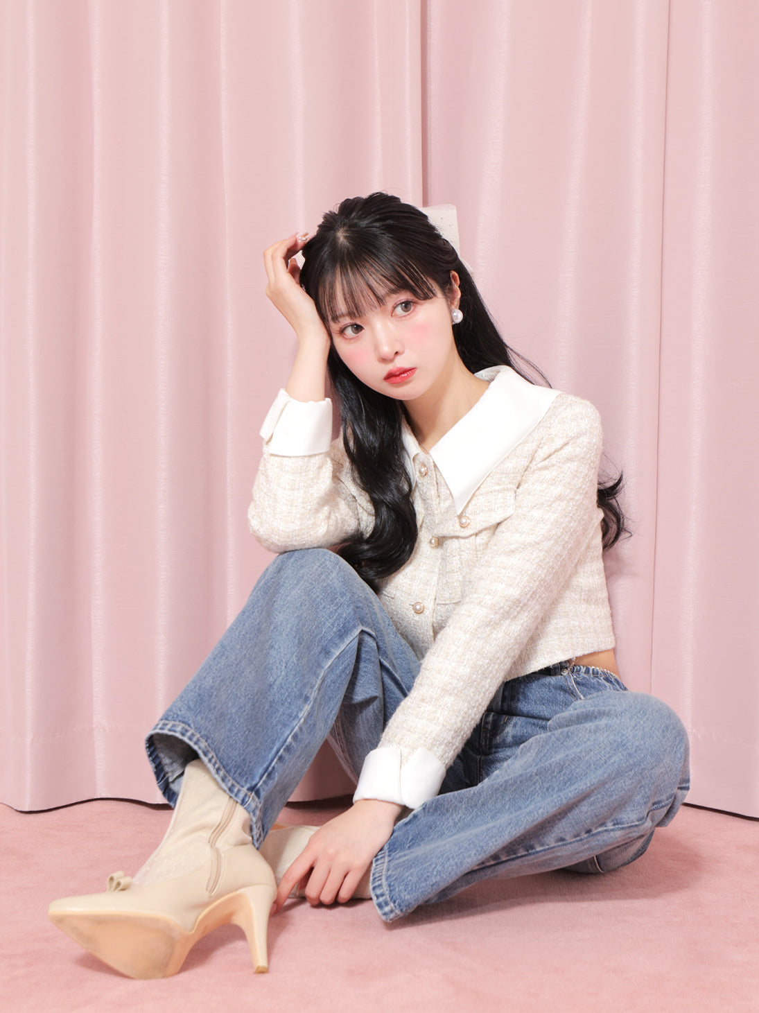 model：160cm　(size：F　color：Ivory)