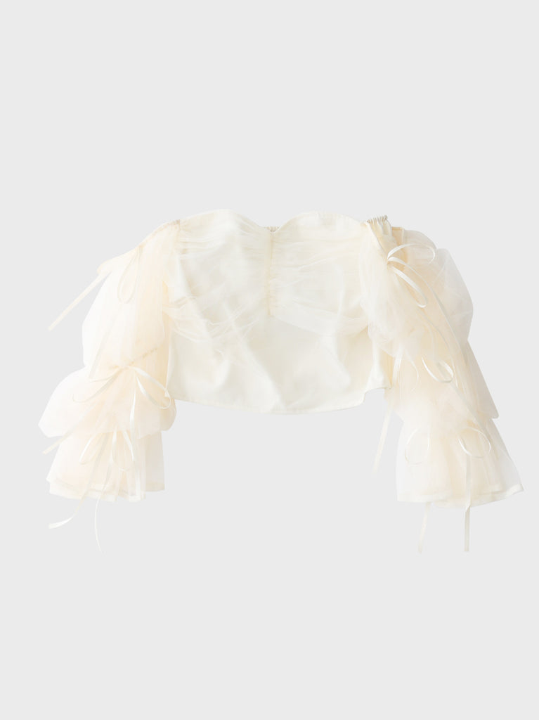 【SALE】Candy sleeve tulle tops (eme10343)