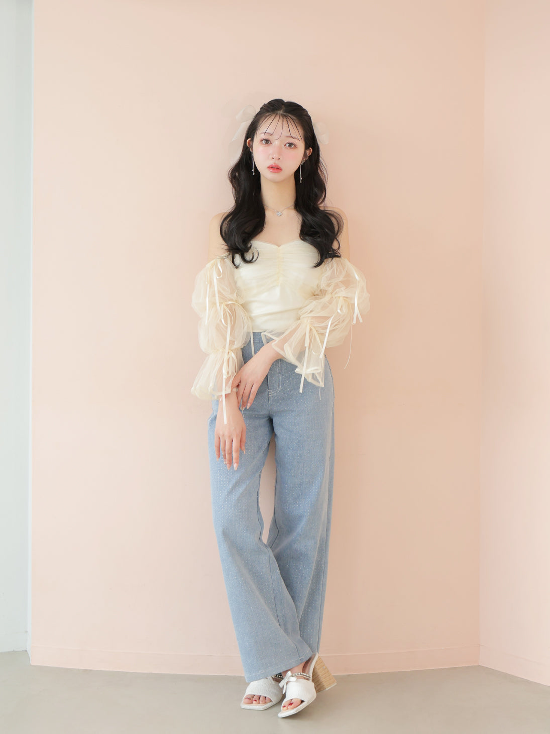 model：160cm　(size：F　color：Ivory)
