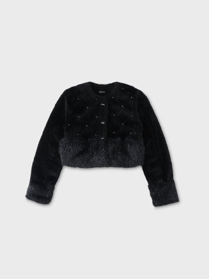 Shine bijou fake far jacket(eme10357)