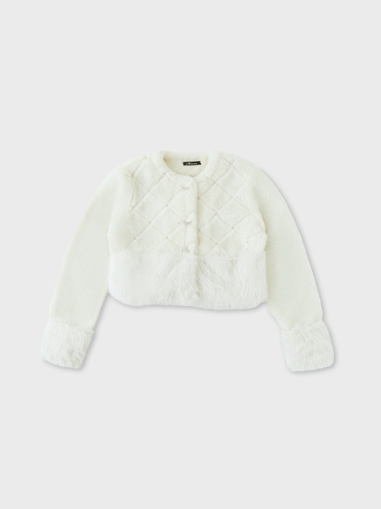 Shine bijou fake far jacket(eme10357)