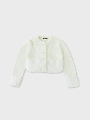 Shine bijou fake far jacket(eme10357)