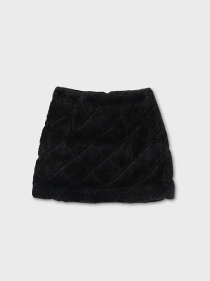 Shine fake far mini skirt(eme10358)