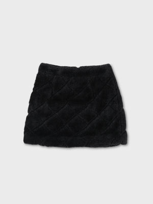 Shine fake far mini skirt(eme10358)