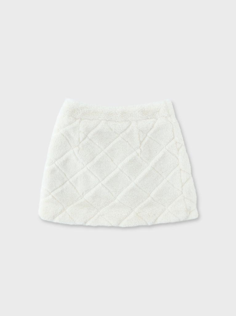 Shine fake far mini skirt(eme10358)