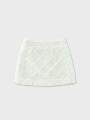 Shine fake far mini skirt(eme10358)