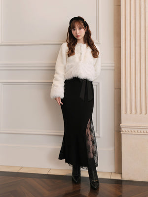 Shine bijou fake far jacket(eme10357)