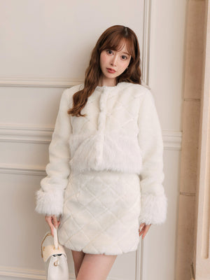 Shine bijou fake far jacket(eme10357)