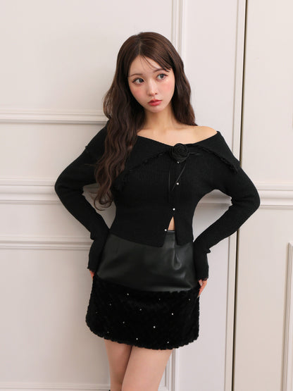 Fake leather docking mini skirt(eme10530)
