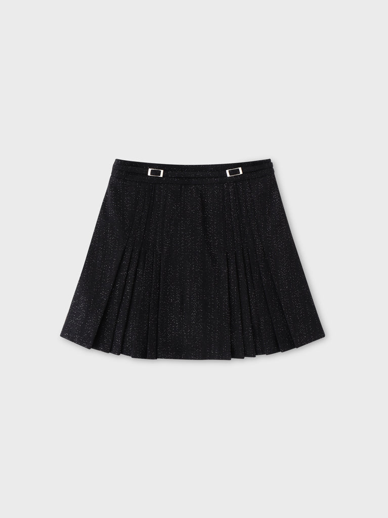 Belt design pleats mini skirt(eme10362)