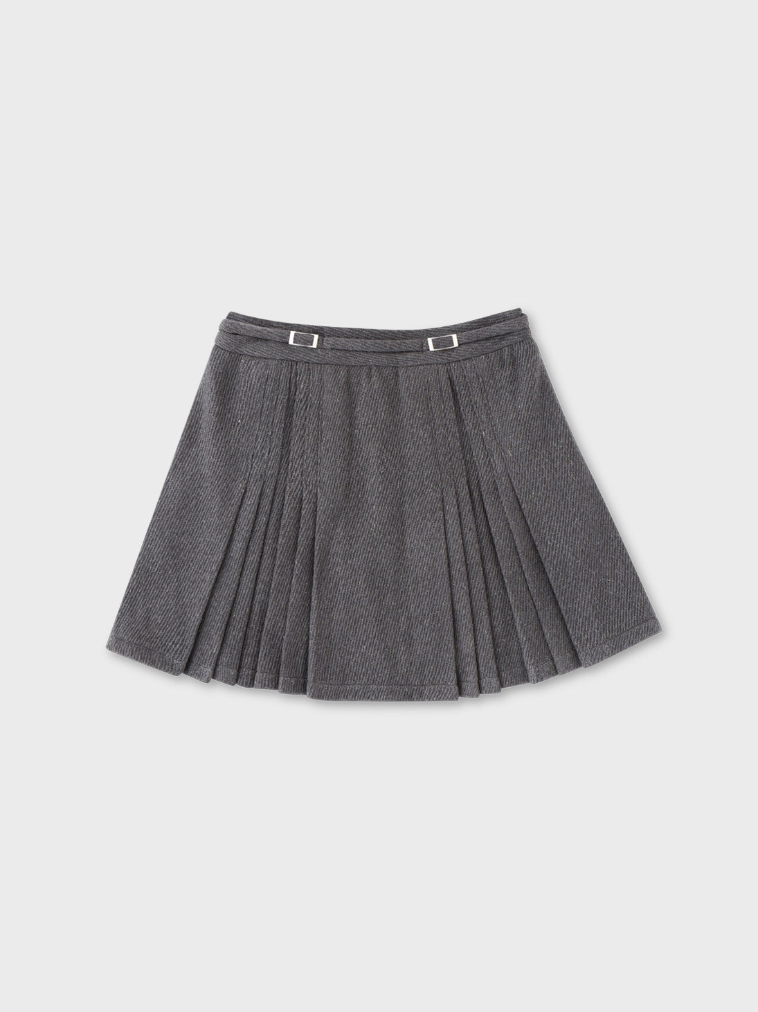 Belt design pleats mini skirt(eme10362)