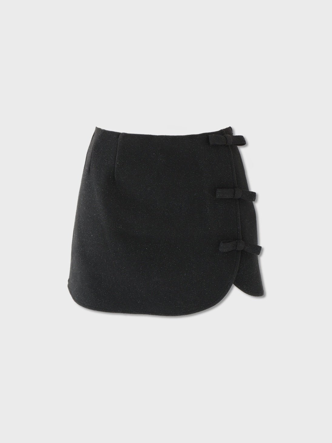 Lame ribbon trapizoid mini skirt (eme10370)