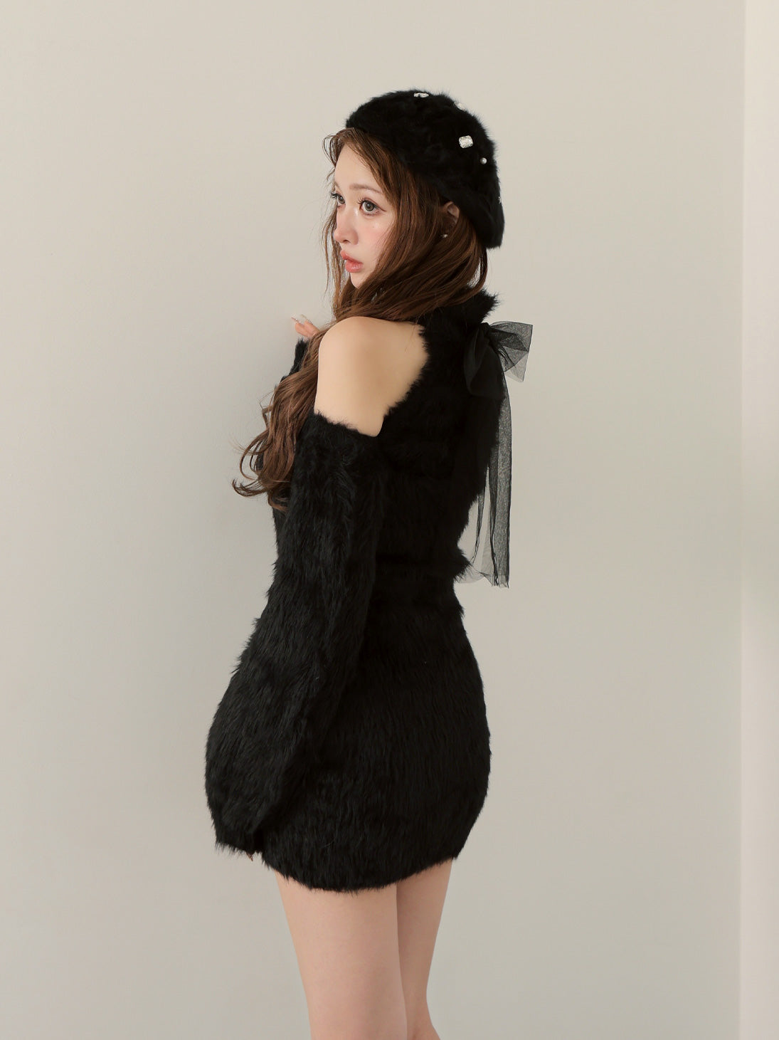 【Pre Order】Etoile ribbon beret(eme10833)
