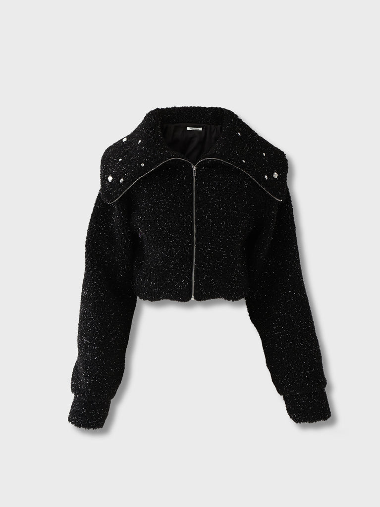 Big collar boa jacket(eme10377)