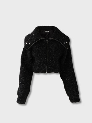 Big collar boa jacket(eme10377)