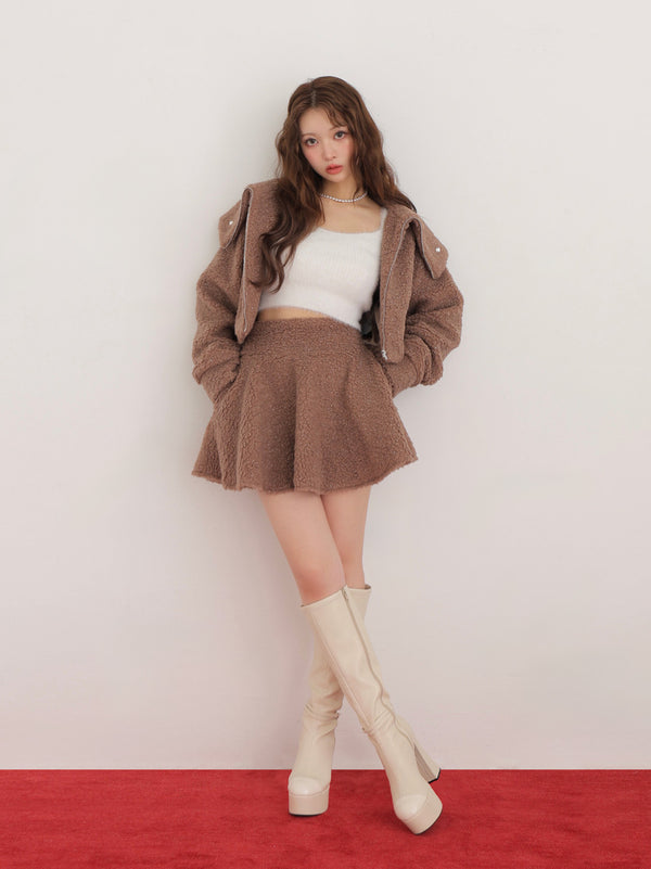 Boa flare mini skirt(eme10378)