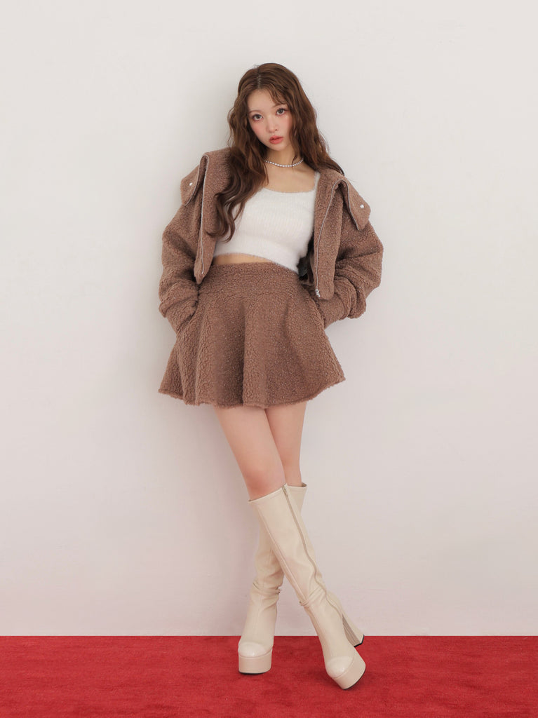 Boa flare mini skirt(eme10378)