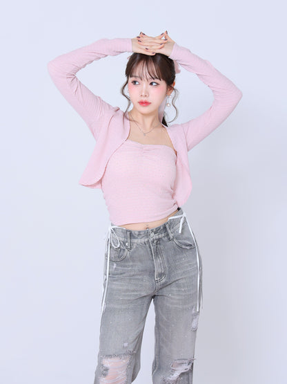 model：158cm　(size：F　color：Pink)