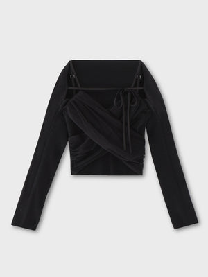 Tulle knit ensemble tops(eme10386)