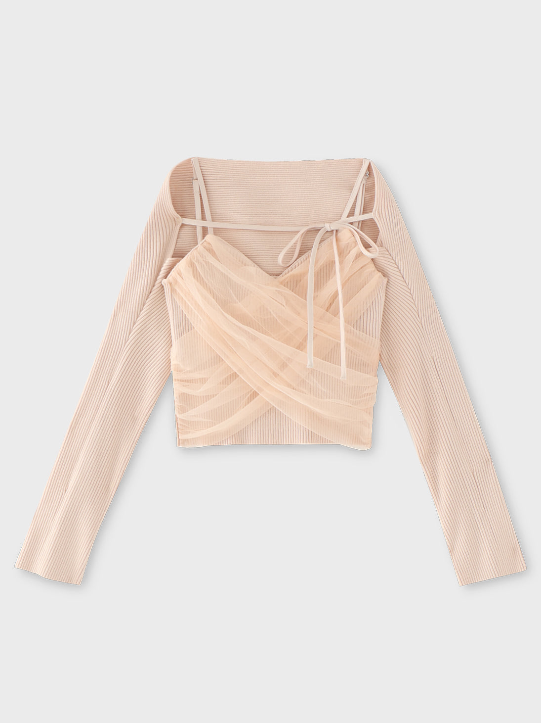 Tulle knit ensemble tops(eme10386)