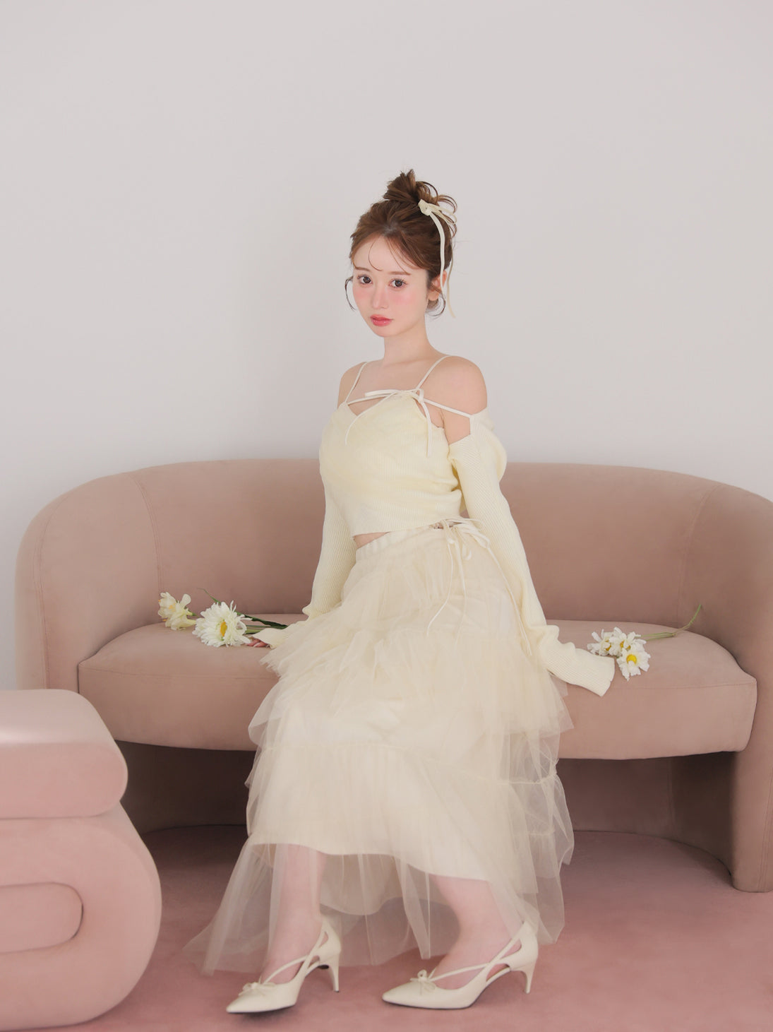 エムミーエメSide ribbon tulle long skirt Side ribbon tulle long skirt(eme10468) – M me eme