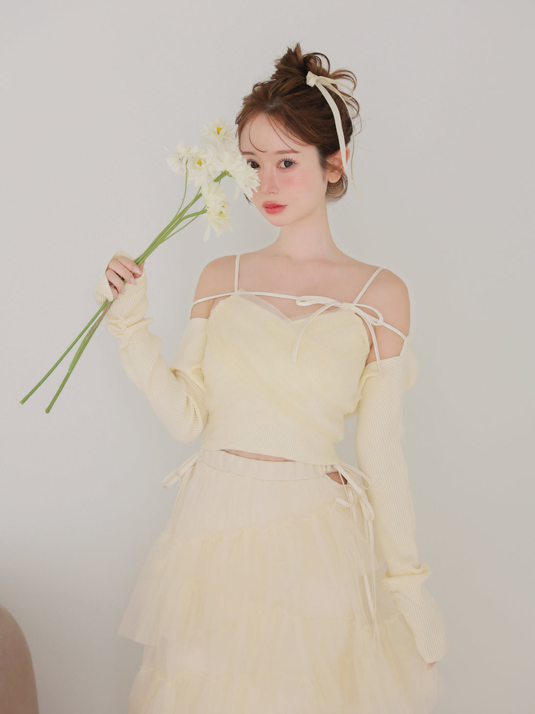 model：162cm　(size：F　color：Ivory)