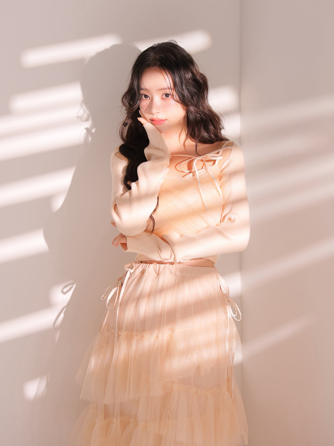 Side ribbon tulle long skirt(eme10468) – M me eme