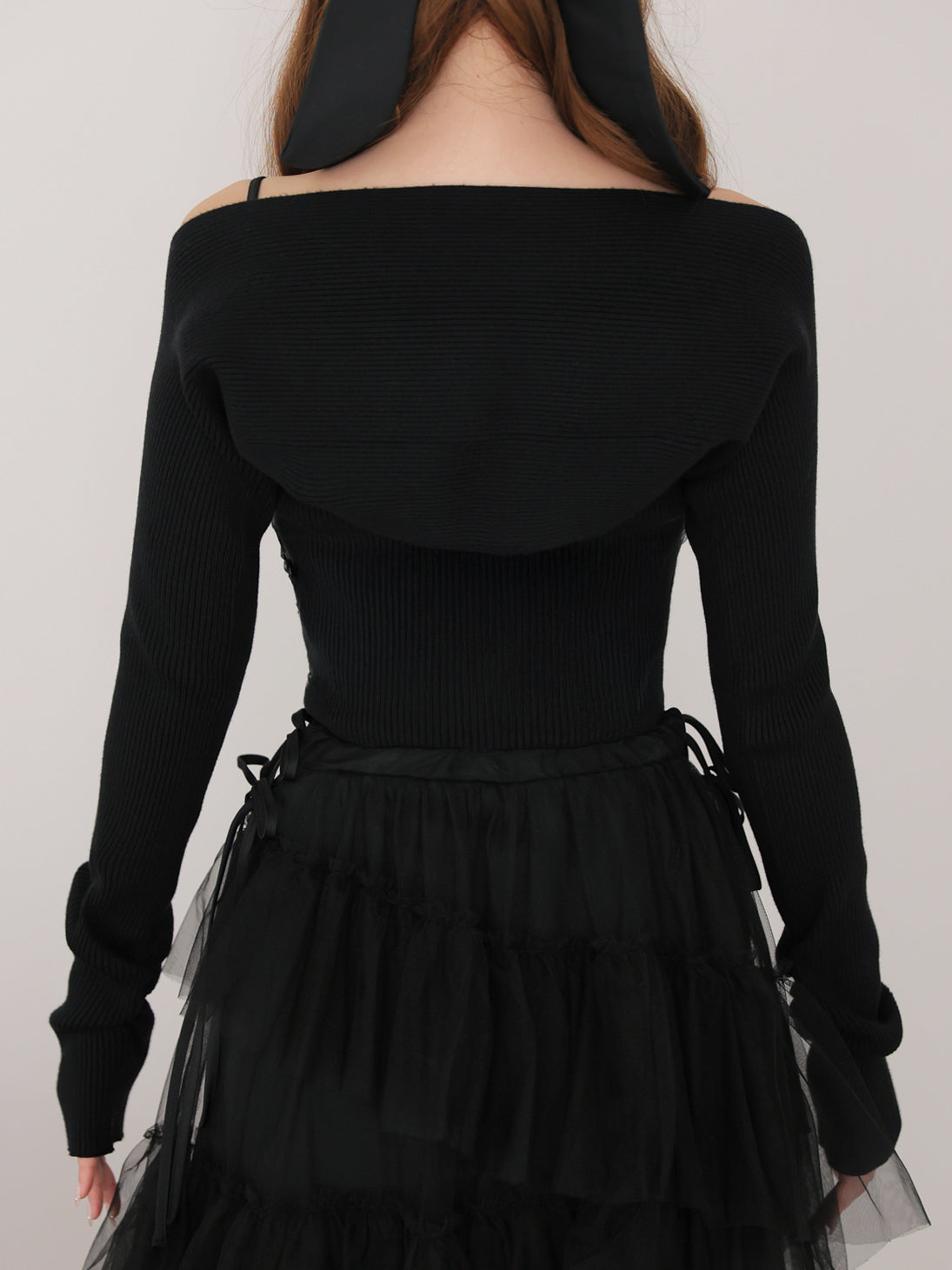 Tulle knit ensemble tops(eme10386)