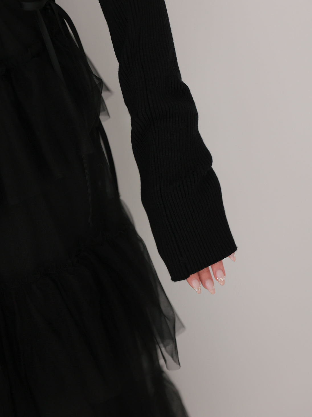 Tulle knit ensemble tops(eme10386)