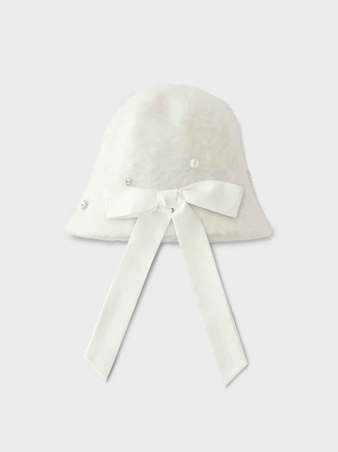 Bijou ribbon feather bucket hat (eme10387)