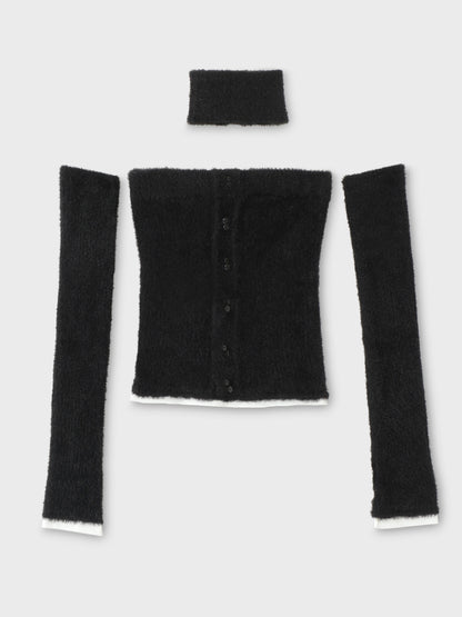 【SALE】4way shaggy knit bear tops(eme10448)